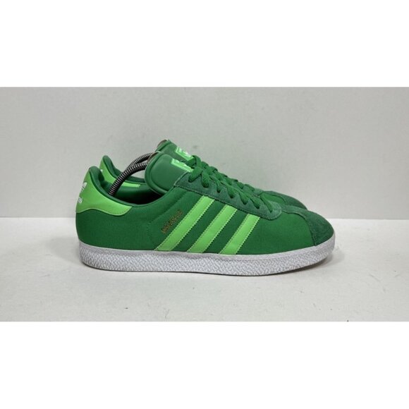 Adidas Gazelle 2 Shoes Fairway Green Zest Low Top Suede Men's Size 10 Q23105 - Picture 1 of 9